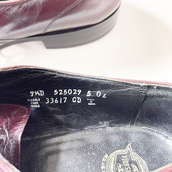 Vintage Florsheim Size 9.5D Burgundy Leather Apron Toe Derby Dress Shoe 33617 main image 5